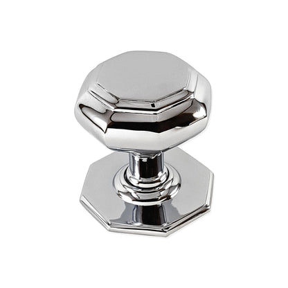 Octagonal Centre Door Knob Polished Chrome