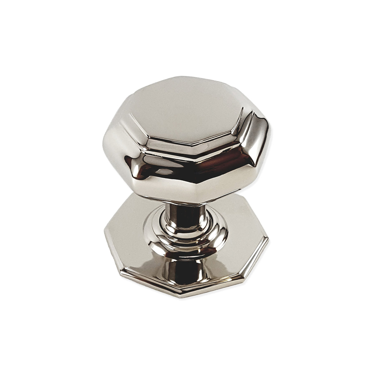 Octagonal Centre Door Knob Polished Nickel