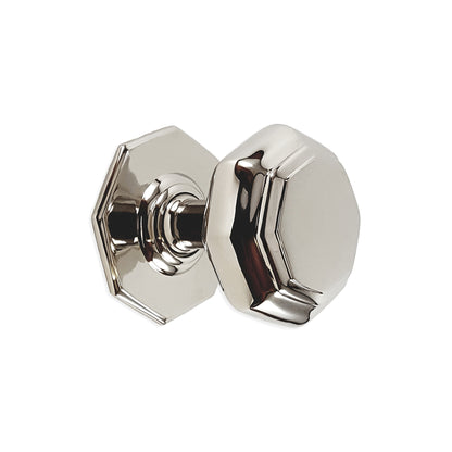 Octagonal Centre Door Knob Polished Nickel