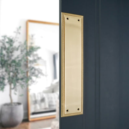 Georgian Finger Plate 300mm Polished Brass