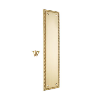 Georgian Finger Plate 300mm Polished Brass