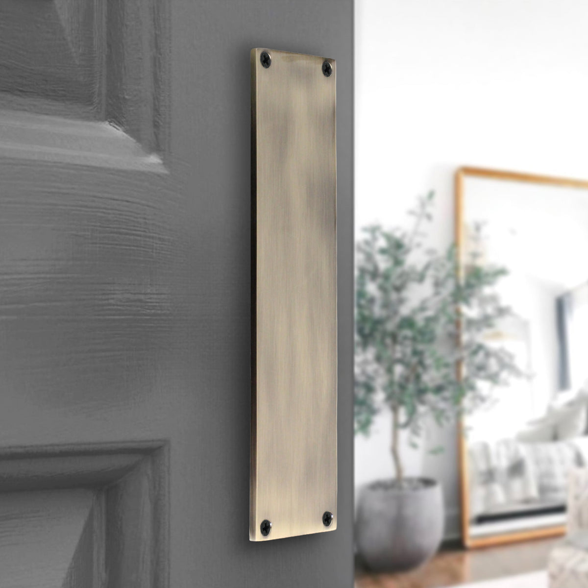 Victorian Finger Plate 300mm Antique Brass