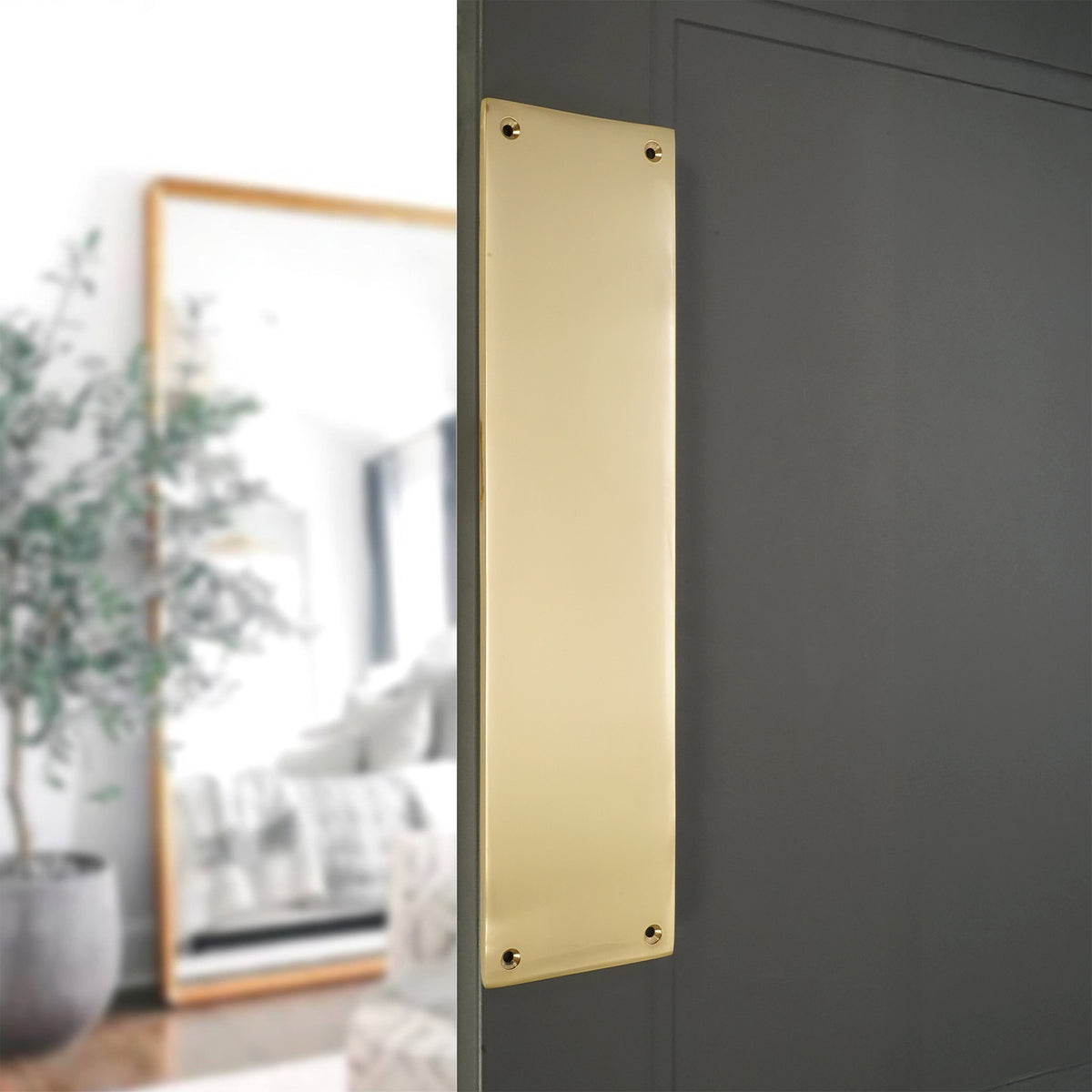 Victorian Finger Plate 300mm Polished Brass