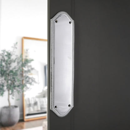 Georgian Half Round Finger Plate 300mm Polished Chrome