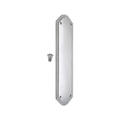 Georgian Half Round  Finger Plate 300mm Satin Chrome