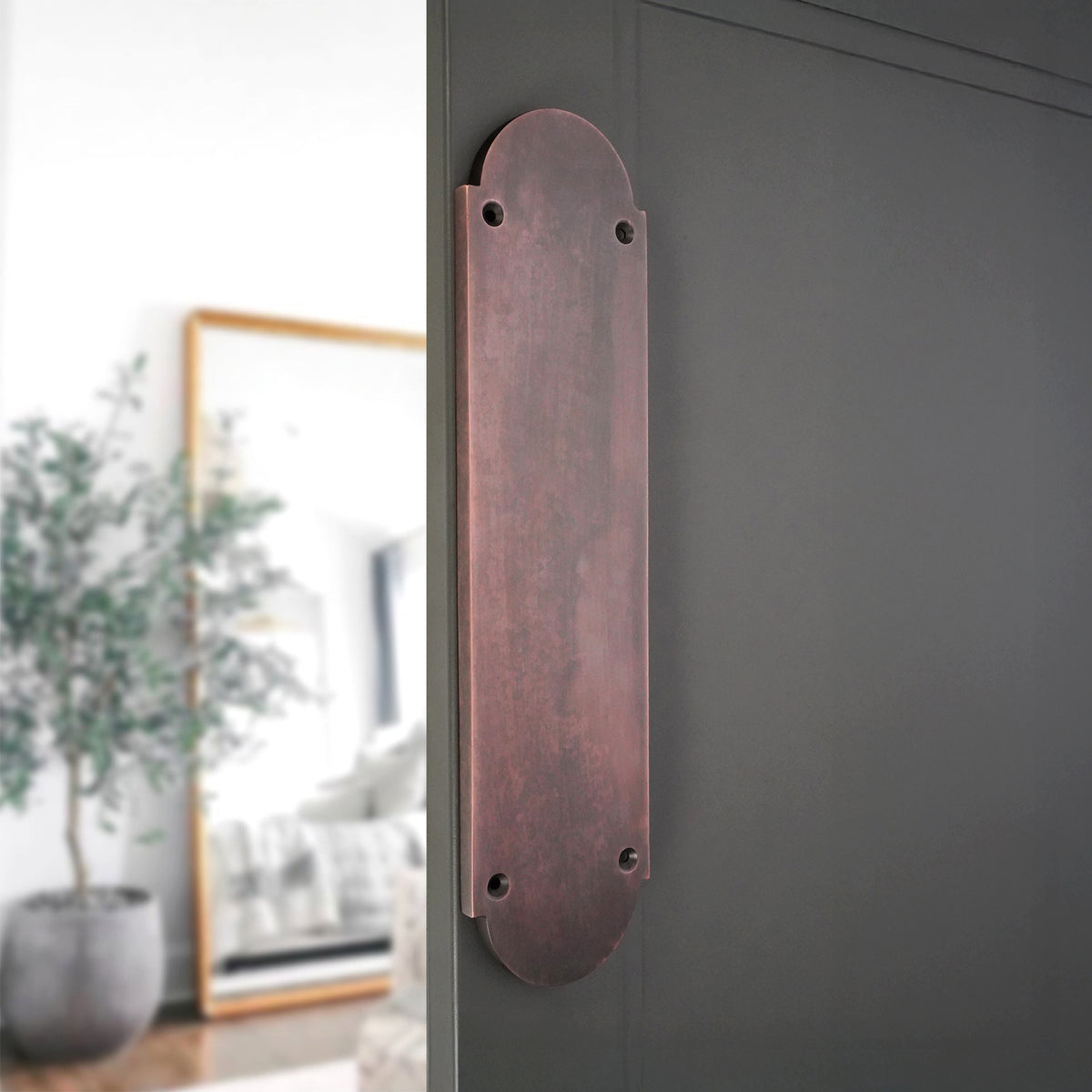 Victorian Half Round Finger Plate 300mm Aged  Bronze