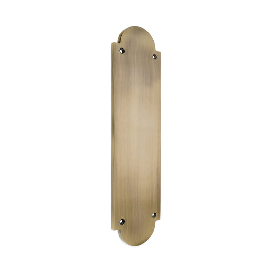 Victorian Half Round Finger Plate 300mm Antique Brass