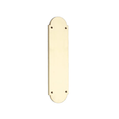 Victorian Half Round Finger Plate 300mm Polished Brass
