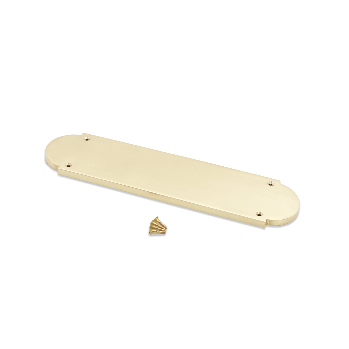 Victorian Half Round Finger Plate 300mm Polished Brass