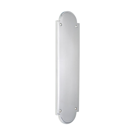 Victorian Half Round Finger Plate 300mm Polished Chrome