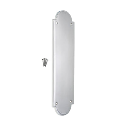 Victorian Half Round Finger Plate 300mm Polished Chrome