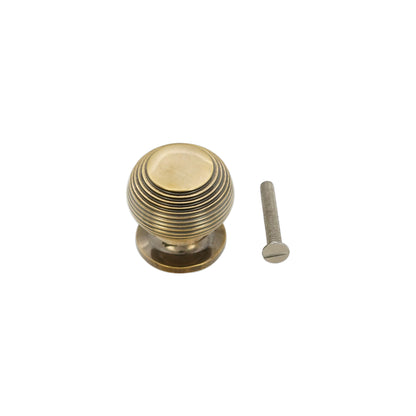 Beehive Small 30mm Cupboard Knob Aged Brass