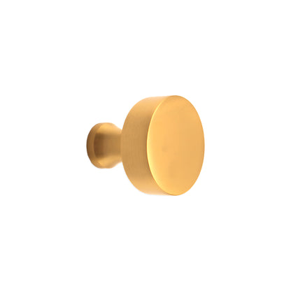 Round Cupboard Knob Satin Brass