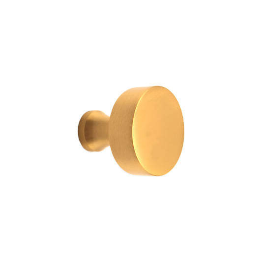 Round Cupboard Knob Satin Brass