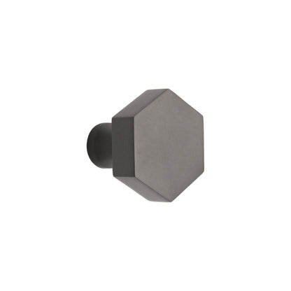 Hexagonal Cupboard Knob Gunmetal Grey