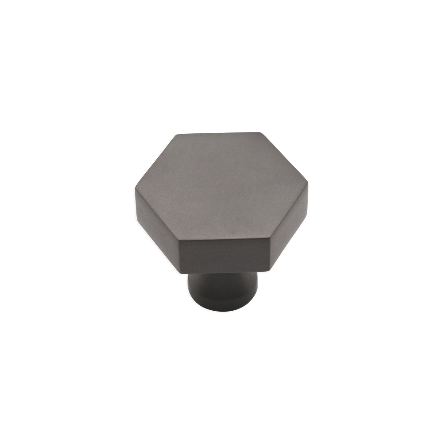 Hexagonal Cupboard Knob Gunmetal Grey