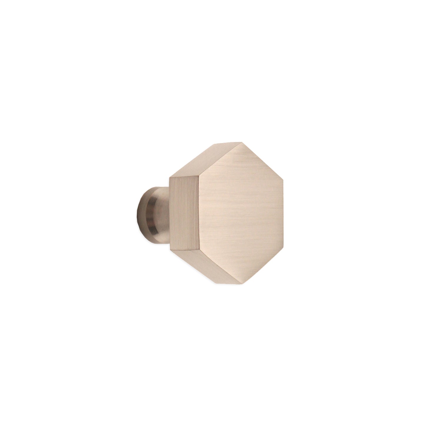 Hexagonal Cupboard Knob Satin Silver