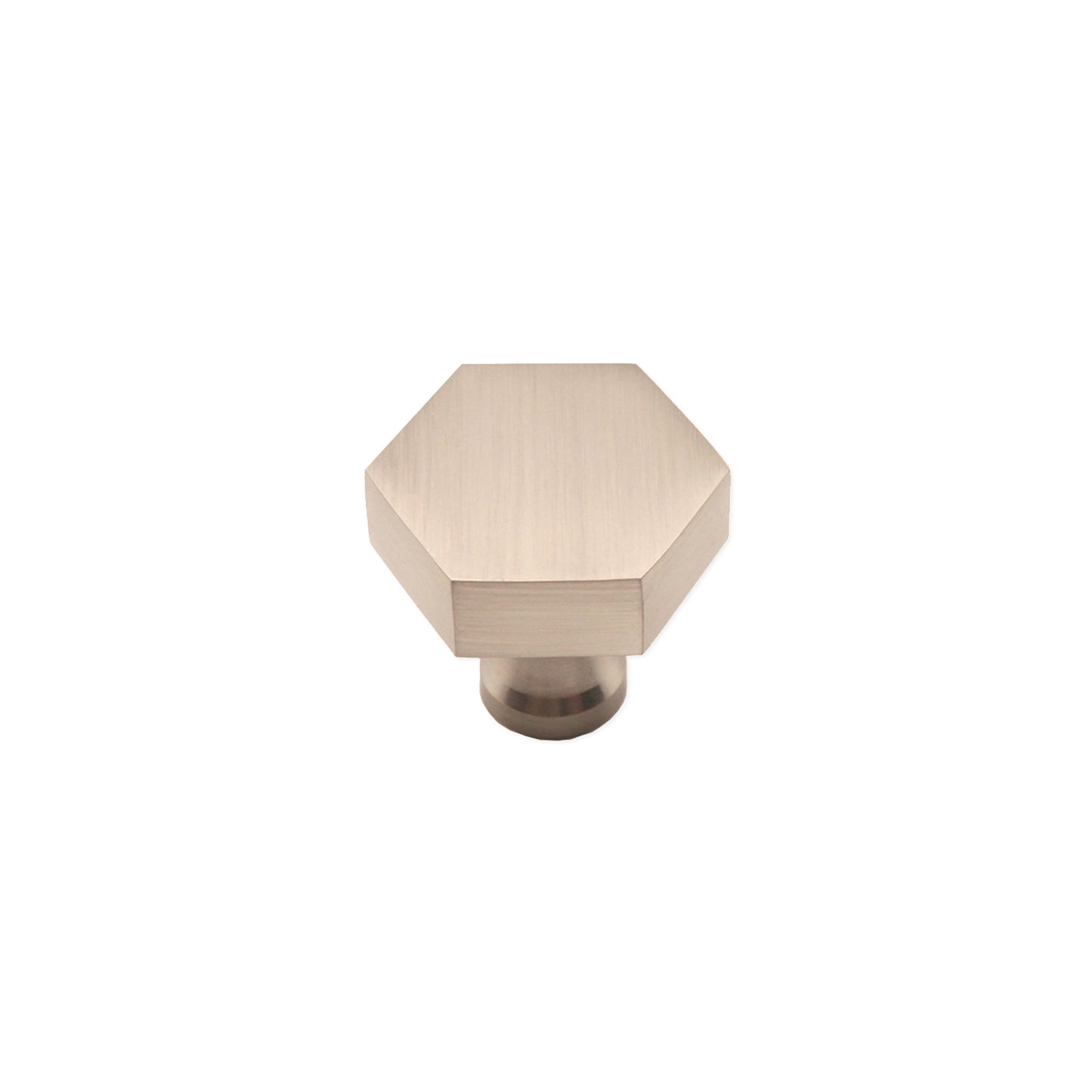 Hexagonal Cupboard Knob Satin Silver