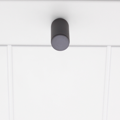 Knurled Cylinder Cupboard Pull Gunmetal Grey