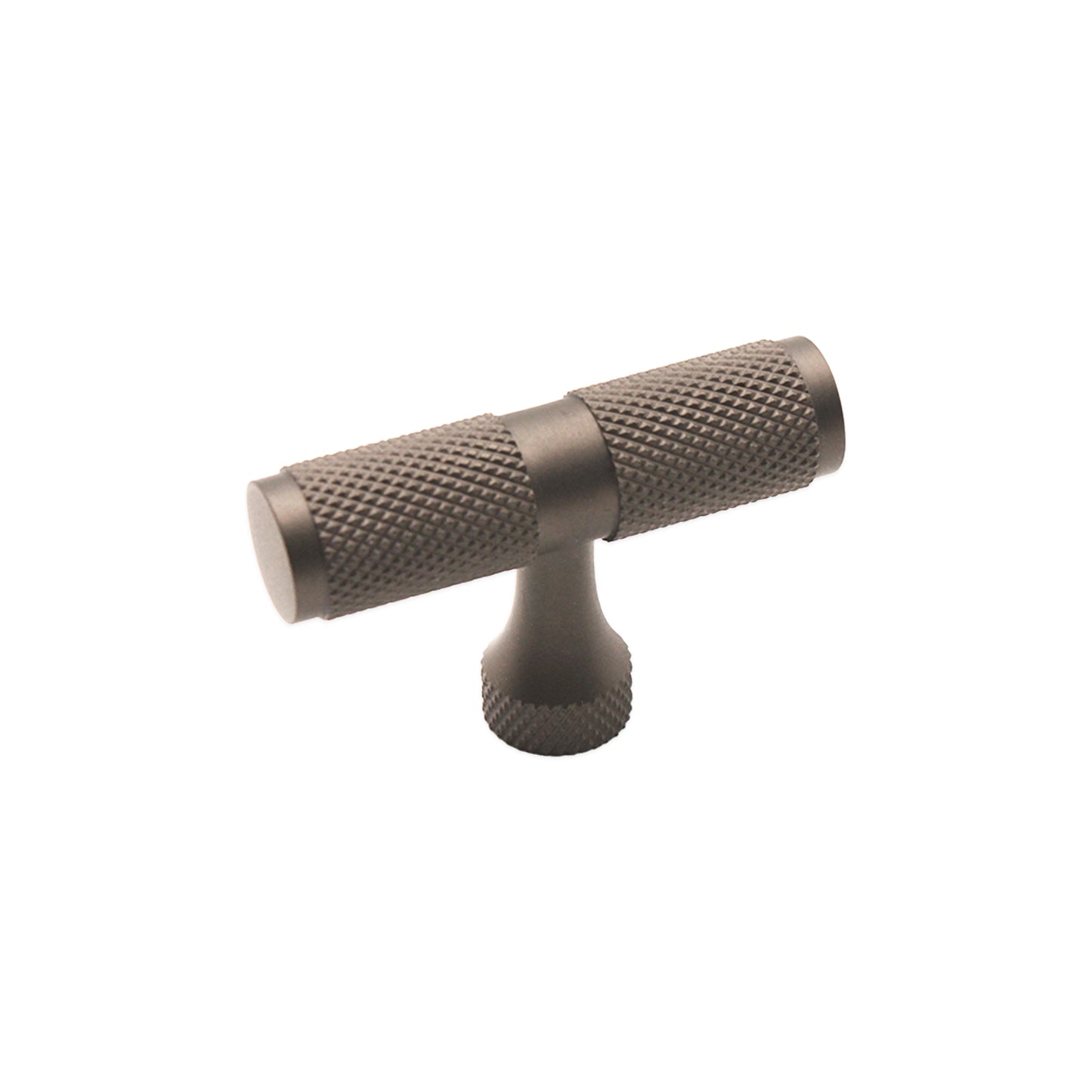 Knurled T bar Cupboard Pull Gunmetal Grey