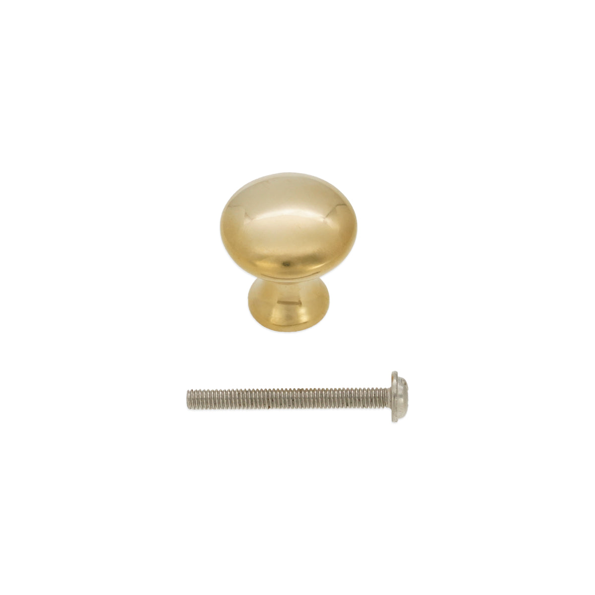 Mushroom 25mm Cupboard Knob Polilshed Brass Unlacquered