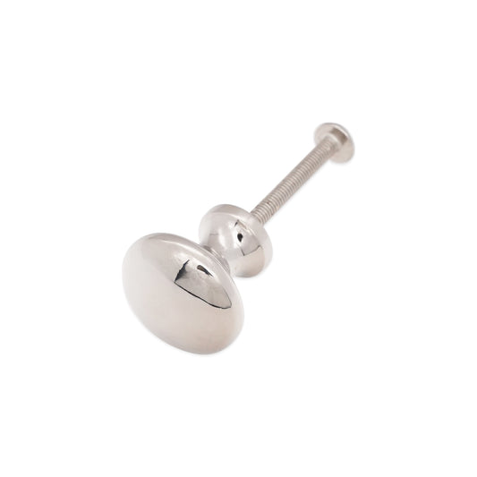 Mushroom 25mm Cupboard Knob Polished Nickel