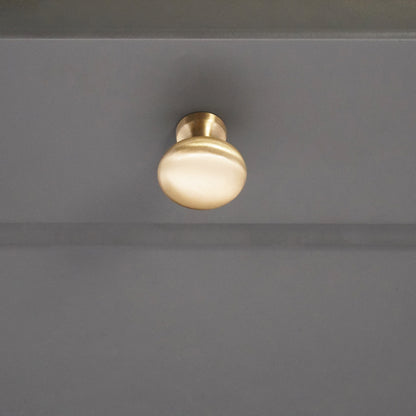 Mushroom 25mm Cupboard Knob Satin Brass