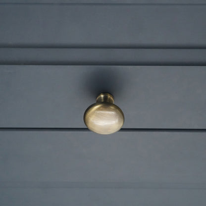 Mushroom 32mm Cupboard Knob Antique Brass
