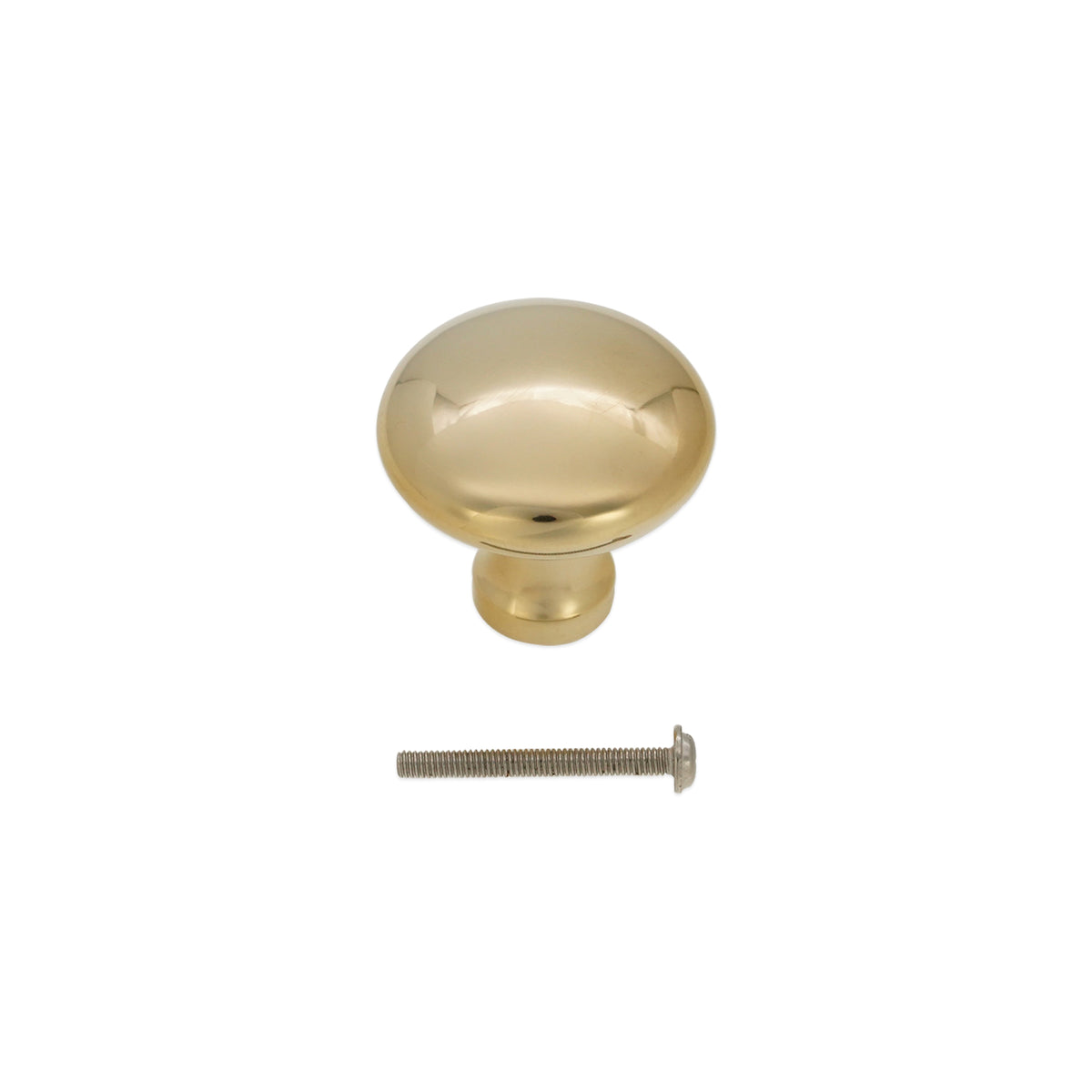 Mushroom 32mm Cupboard Knob Polilshed Brass Unlacquered