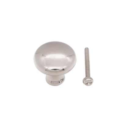 Mushroom 32mm Cupboard Knob Polished Nickel