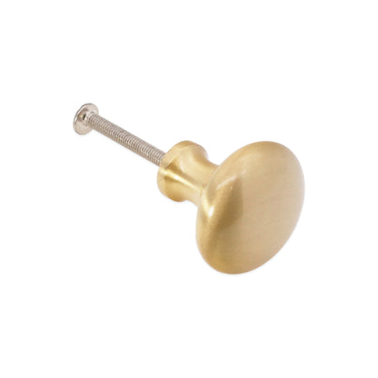 Mushroom 32mm Cupboard Knob Satin Brass
