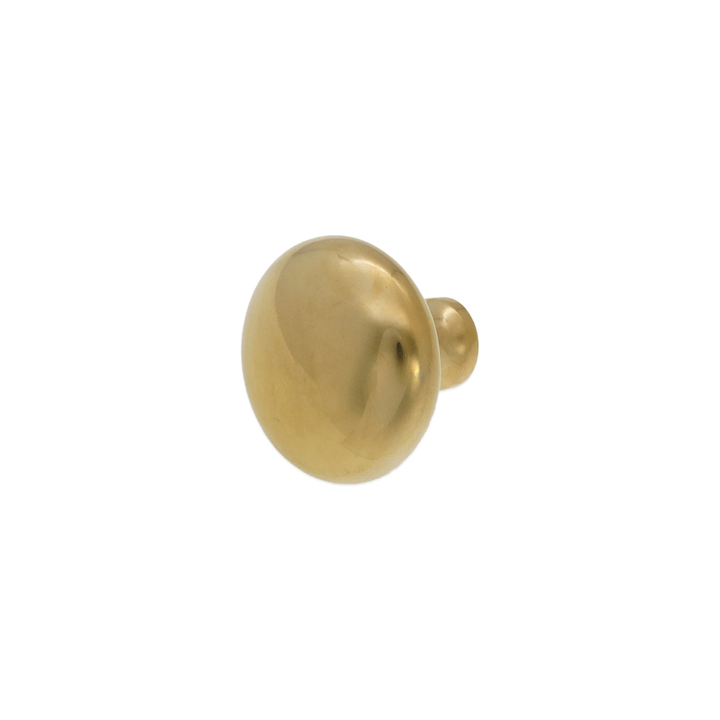 Mushroom 38mm Cupboard Knob Polilshed Brass Unlacquered