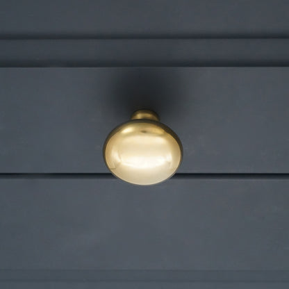 Mushroom 38mm Cupboard Knob Polilshed Brass Unlacquered