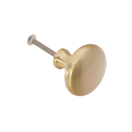 Mushroom 38mm Cupboard Knob Satin Brass