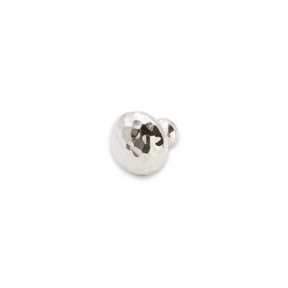 Hammered Mushroom 32mm Cupboard Knob Polished Nickel