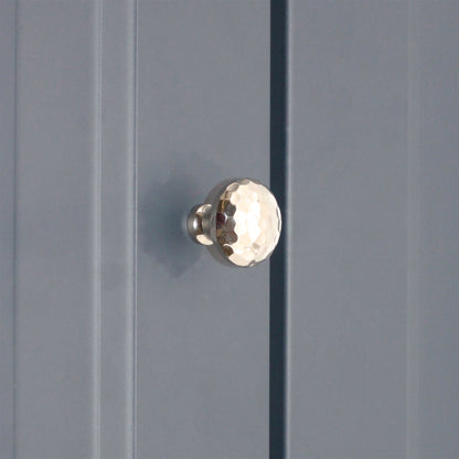Hammered Mushroom 32mm Cupboard Knob Polished Nickel