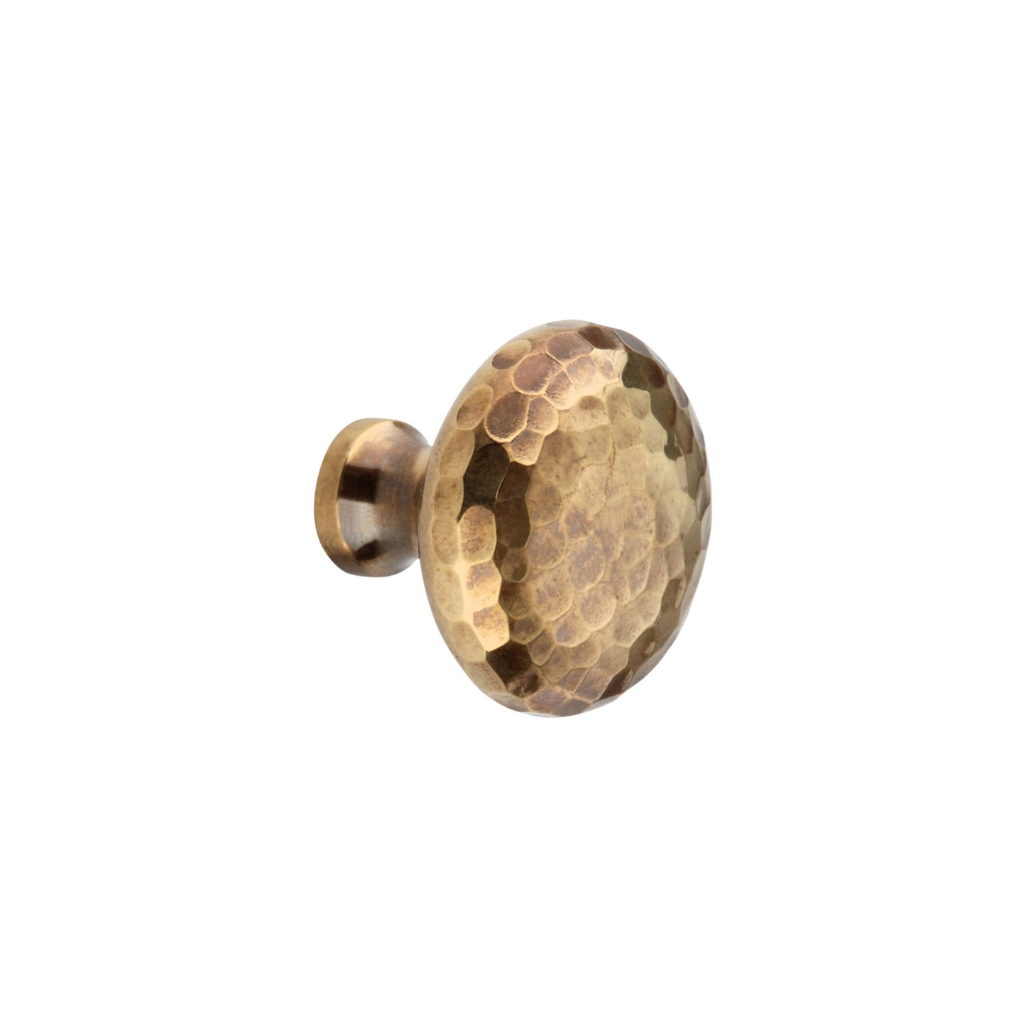 Hammered Mushroom 38mm Cupboard Knob Aged Brass