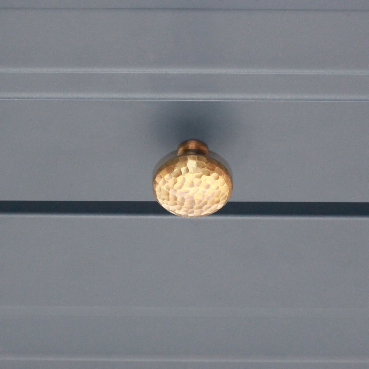Hammered Mushroom 38mm Cupboard Knob Aged Brass