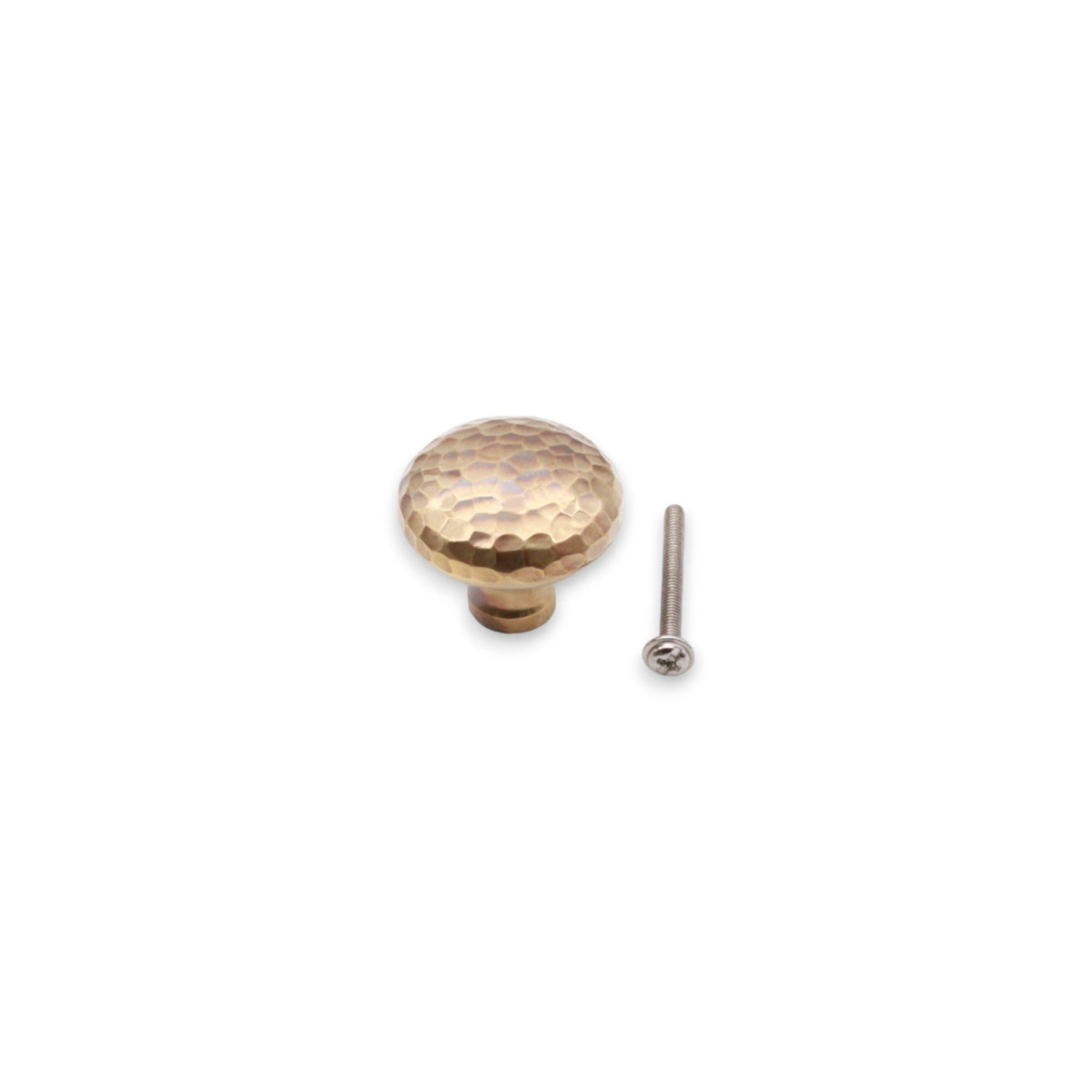 Hammered Mushroom 38mm Cupboard Knob Aged Brass