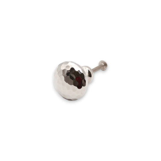 Hammered Mushroom 38mm Cupboard Knob Polished Nickel