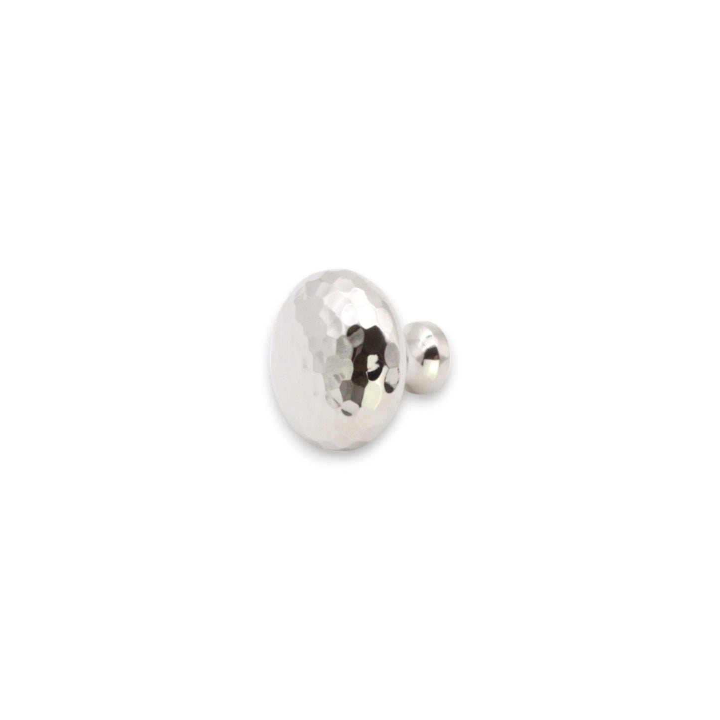 Hammered Mushroom 38mm Cupboard Knob Polished Nickel