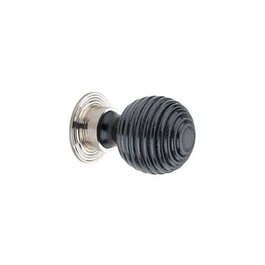 Ebonised Preston Large Cupboard Knob Polished Nickel