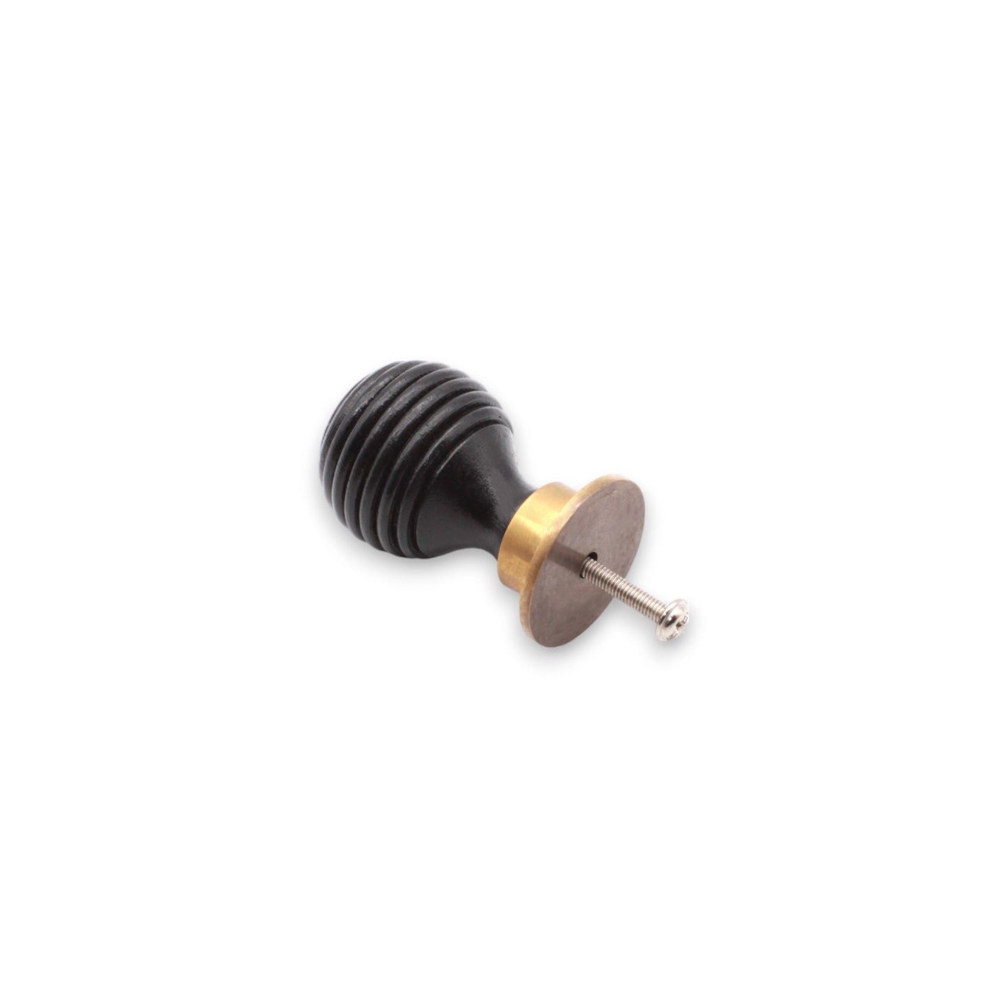 Ebonised Preston Small Cupboard Knob Aged Brass