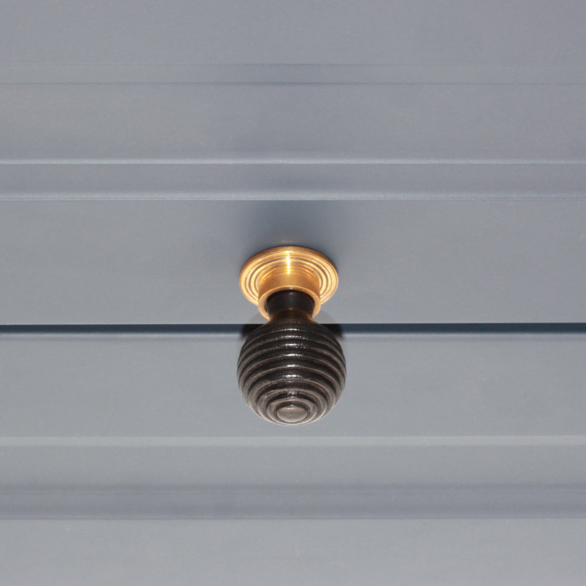 Ebonised Preston Small Cupboard Knob Aged Brass