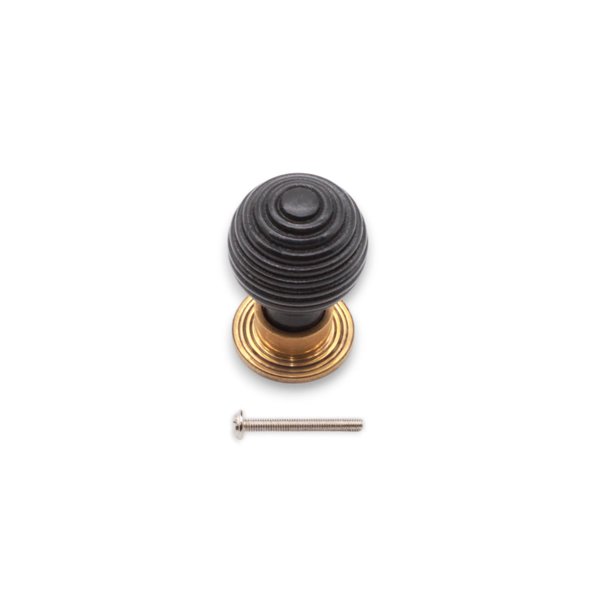 Ebonised Preston Small Cupboard Knob Aged Brass