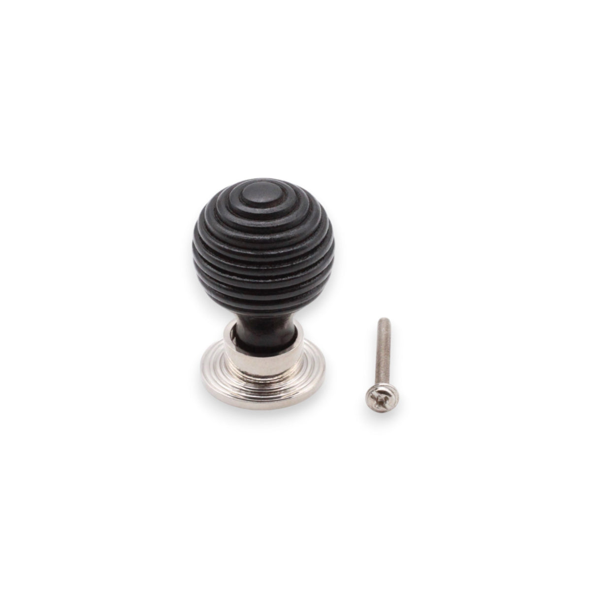 Ebonised Preston Small Cupboard Knob Polished Nickel