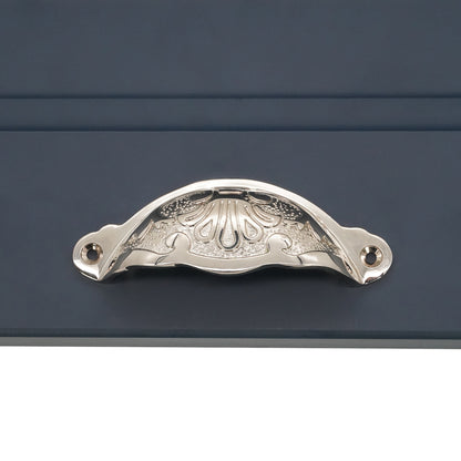 Floral Cup Pull Polished Nickel