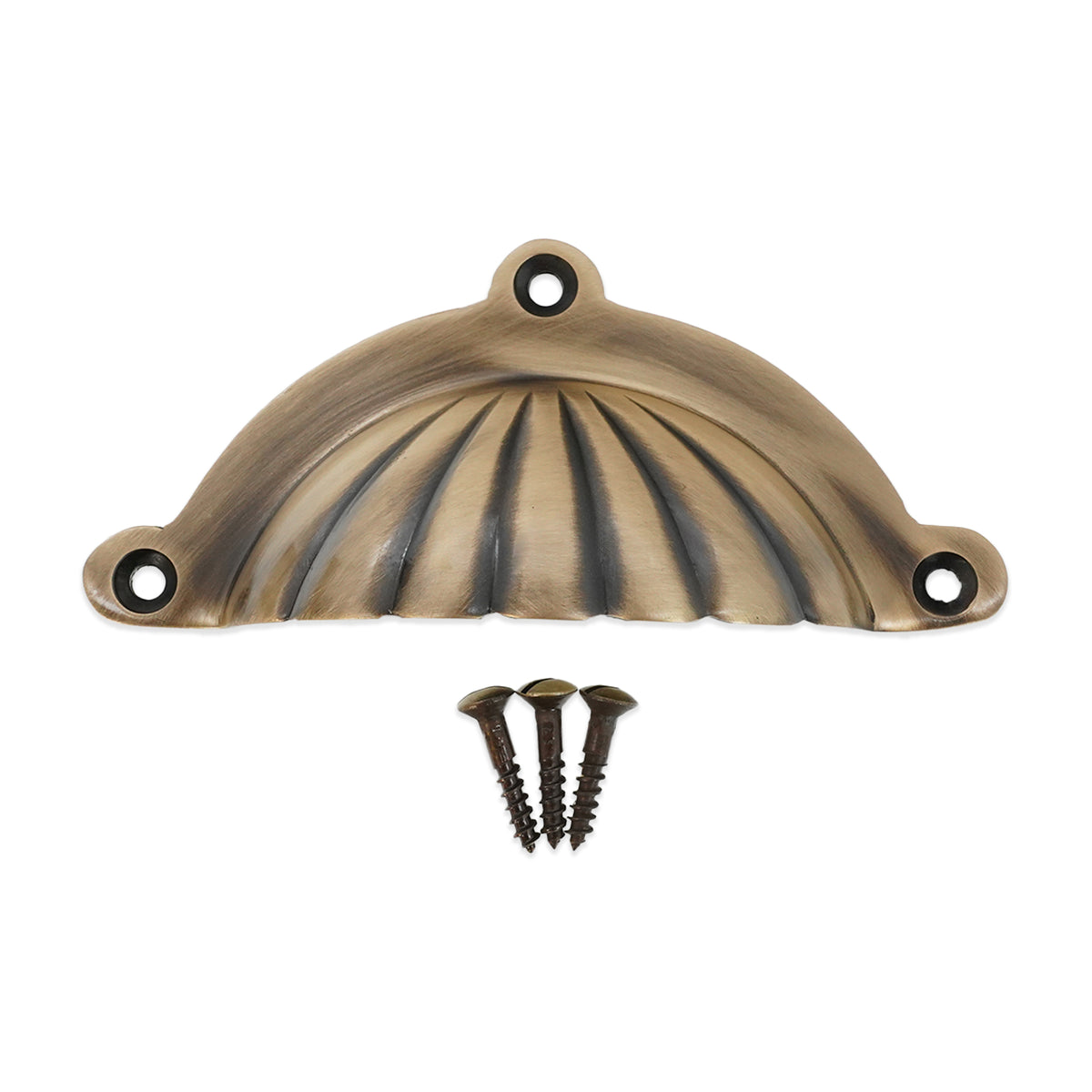 Shell Cup Pull Antique Brass