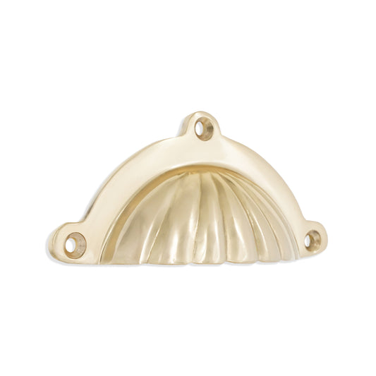 Shell Cup Pull Polished Brass
