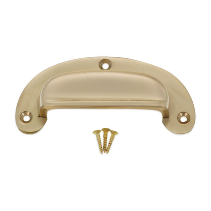 Traditional Cup Pull Polished Brass